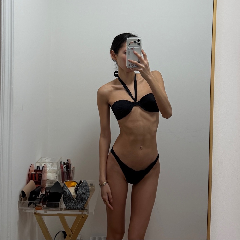 Onia Black Halter Bikini Set